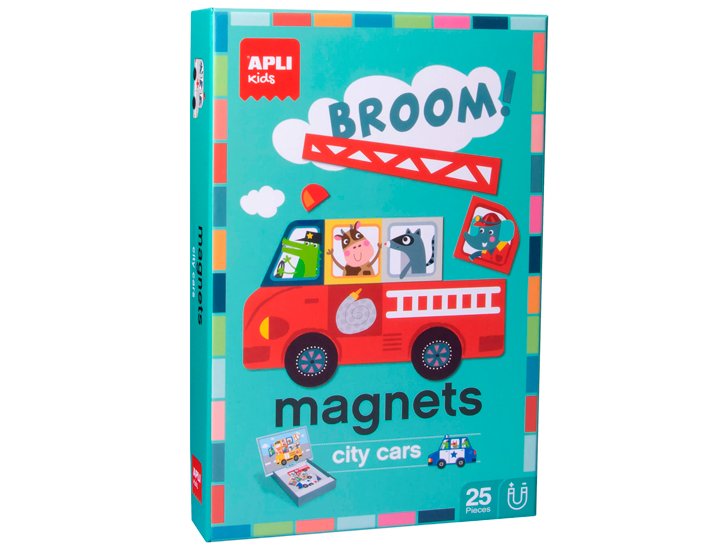 JUEGO EDUCATIVO APLI MAGNETICO COCHES 25 PIEZAS