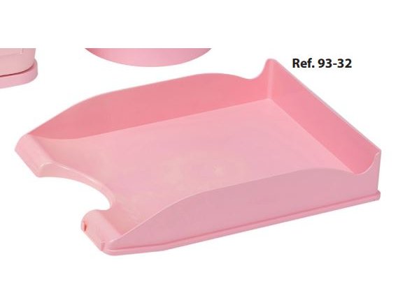 BANDEJA SOBREMESA PLASTICO OPACA PASTEL ROSA