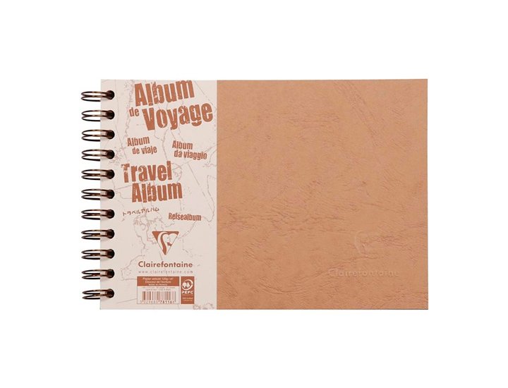 ALBUM ESSENTIALS VOYAGE DINA5 40 Hojas RAYADO Y LISO CLAIREFONTAINE MARRON