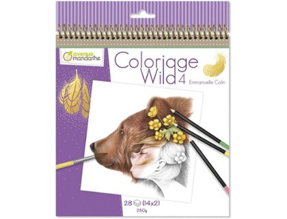 LIBRO COLOREAR 20X20 Cm 28 Hojas 250 Gramos ENMANUELLE COIN COLORIQGE WILD 4