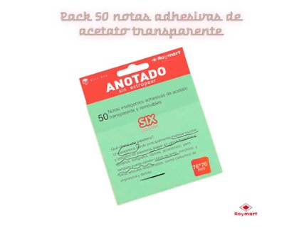 BLOC ADHESIVO 076X076 TRANSPARENTE 50 HOJAS VERDE