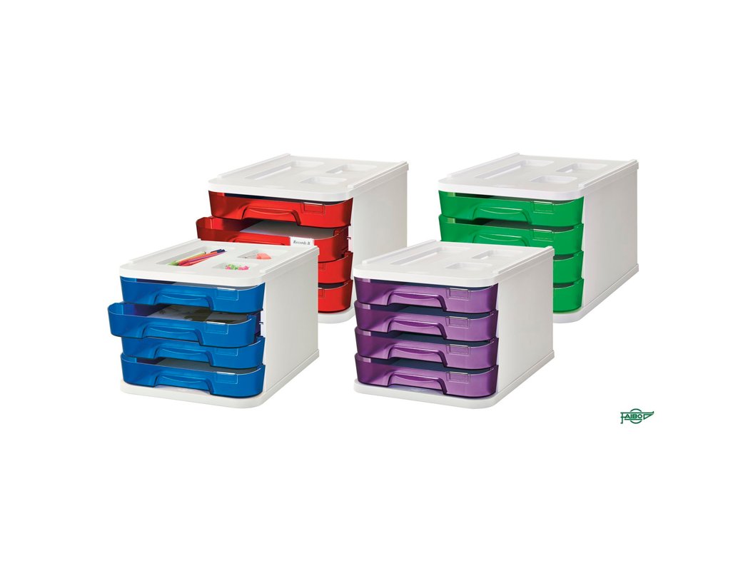 MODULO BUCK 4 CAJONES TRASLUCIDO AZUL