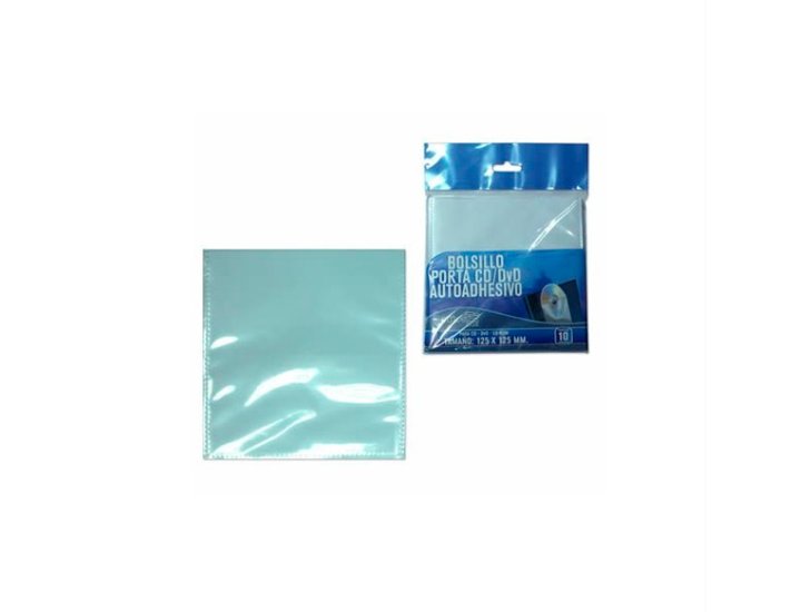 FUNDA CD ADHESIVAS OFFICE BOX PACK 10 UND