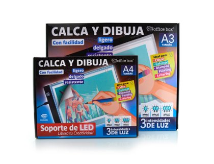 SOPORTE LED DINA4 ADAPTADOR USB 3 INTESIDADES DE LUZ CALCAR Office Box