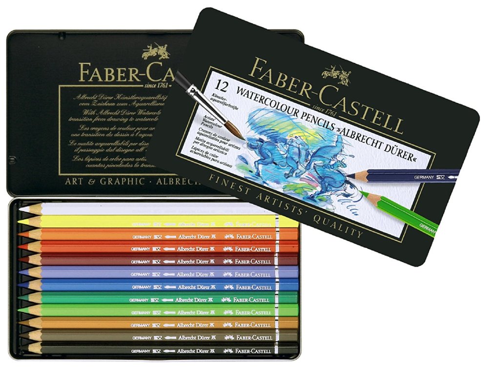 LAPIZ FABER CASTELL ALBRECHT DURER CAJA METAL  12 COLORES