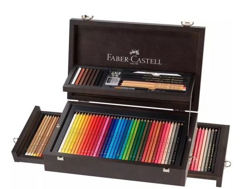 LAPIZ FABER CASTELL ART  and  GRAPHIC COLLECTION CAJA MADERA 127 PIEZAS