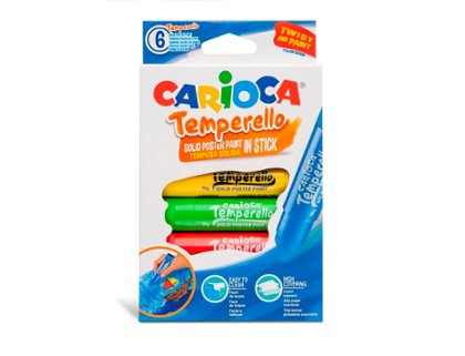 TEMPERA SOLIDA CARIOCA CAJA DE 6 COLORES SURTIDOS