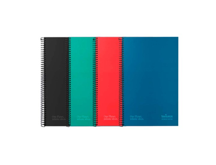 BLOC ESPIRAL DINA4 120 Hojas 80 Gramos RAYADO HORIZONTAL TAPA EXTRADURA COLORES VIVOS