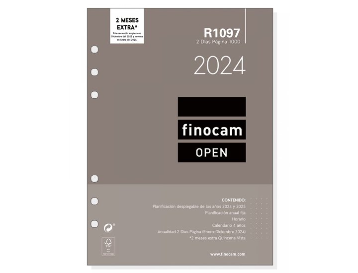 RECAMBIO AGENDA FINOCAM OPEN 1000 AO 2 DIA/PAGINA
