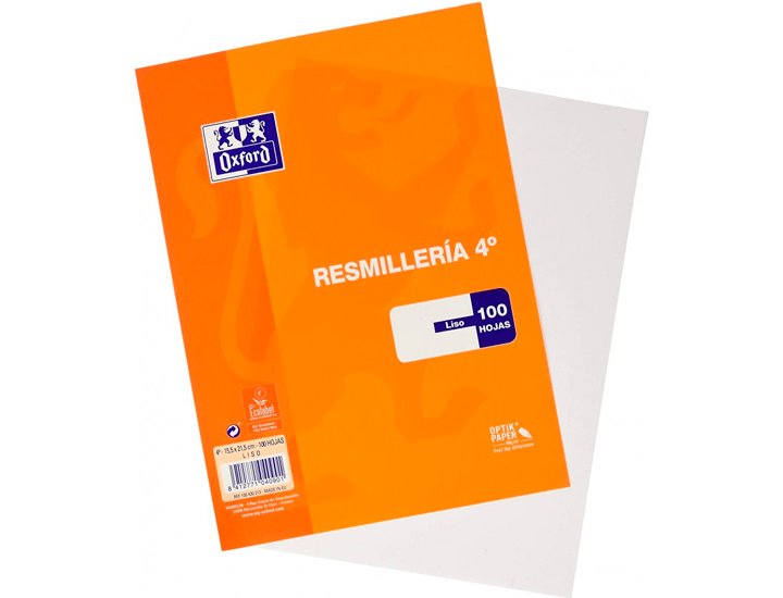 PAPEL APUNTES 100 HOJAS 90 Gramos DINA5 OXFORD LISO EXTRABLANCO