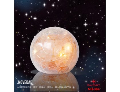 LAMPARA GLOBO LED CON SAL HIMALAYA 10 CM