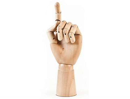 MANIQUI MADERA MANO 30 CMS MASCULINA IZQUIERDA