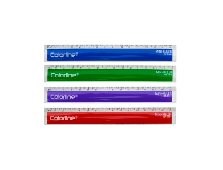 REGLA PLASTICO ESCOLAR  15 CM OFFICE BOX COLORES SURTIDOS COLORLINE