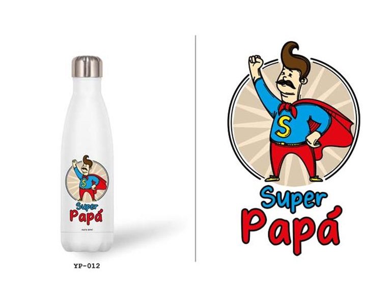BOTELLA ACERO INOXIDABLE 500ML SUPER PAPA