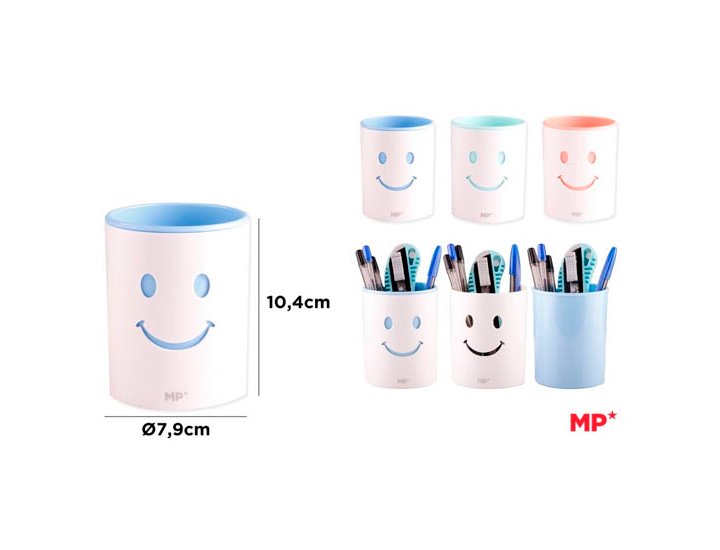 PORTALAPICES DOBLE COLORES SURTIDOS CARITA FELIZ