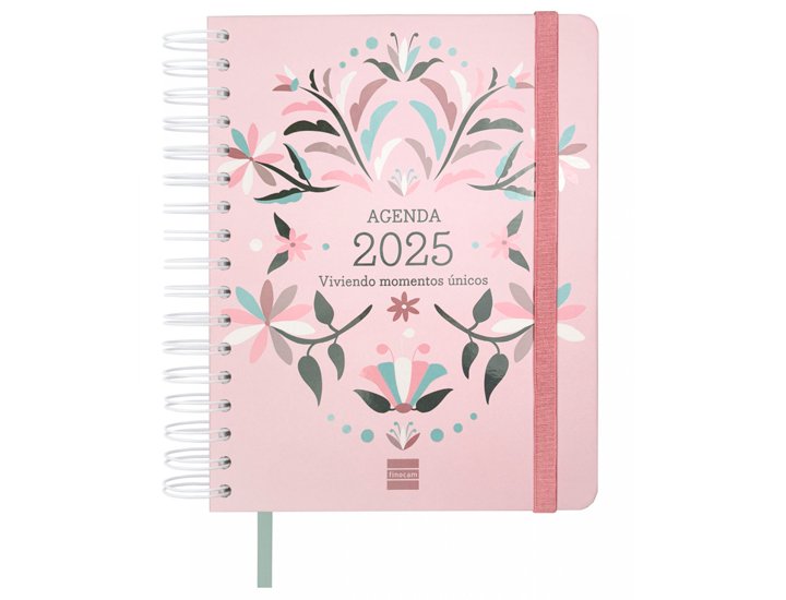 AGENDA 16 MESES ESPIRAL 155X217 MM Semana Vista FINOCAM VITAE ROSA