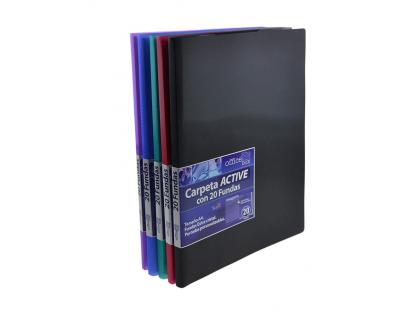 CARPETA FUNDAS DINA4 10 FUNDAS ENCUADERNADO OFFICE BOX SUPRA GLOSY COLORES SURTIDOS