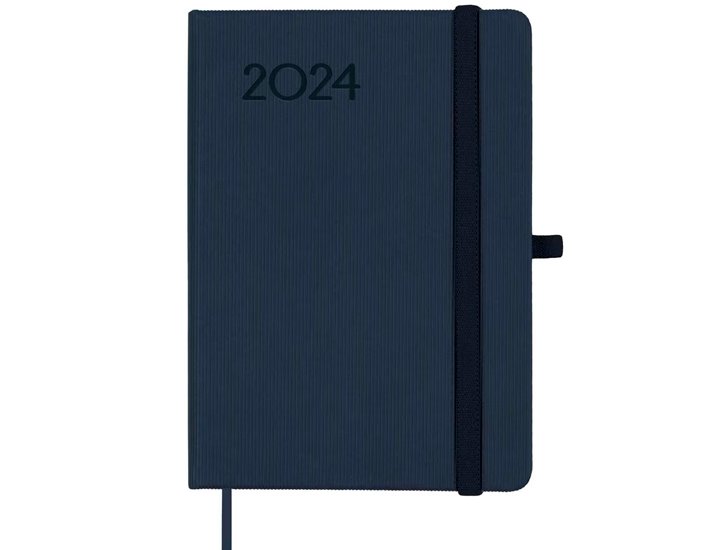 AGENDA ANUAL ENCUADERNADA 118X168 MM DIA PAGINA FINOCAM MINIMAL TEXTURA AZUL