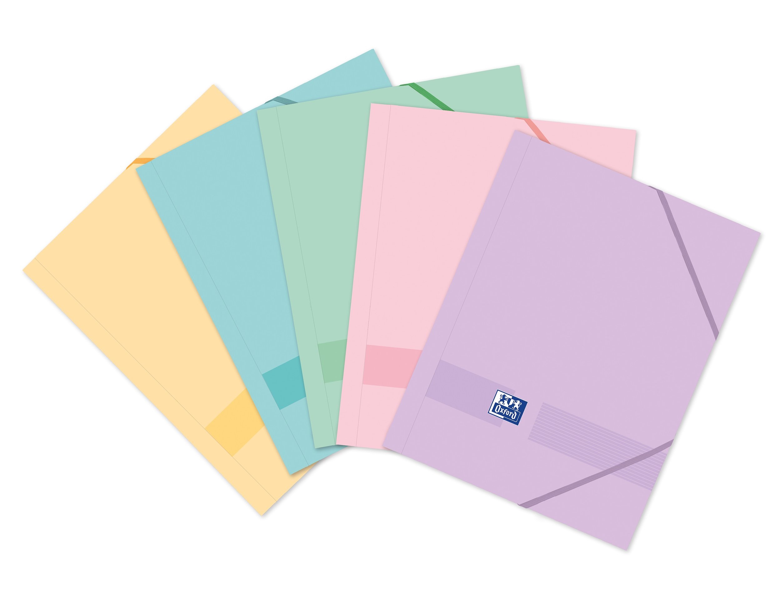 CARPETA GOMAS SOLAPA OXFORD LIVE  and  GO A4+ COLORES PASTEL