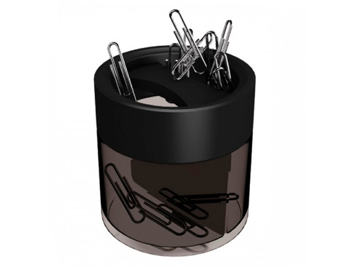 PORTACLIPS MAGNETICO PLASTICO REDONDO NEGRO KORES