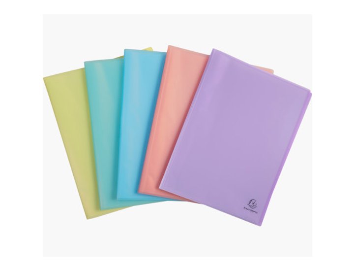 CARPETA FUNDAS DINA4 30 FUNDAS EXACOMPTA TAPAS POLIPROPILENO DE COLORES SURTIDOS PASTEL
