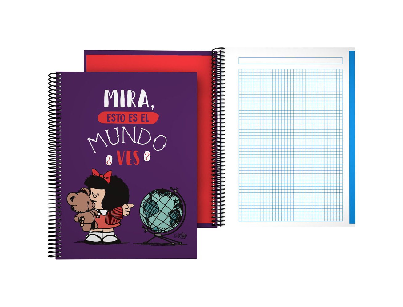BLOC ESPIRAL DINA4 100 Hojas 90 Gramos MAFALDA MUNDO