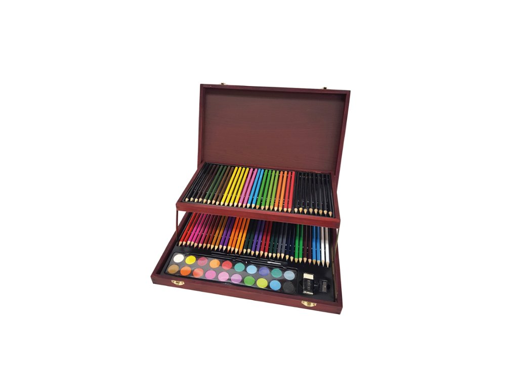 CAJA MADERA 2 PISOS JUNIOR ART STUDIO 91 PIEZAS