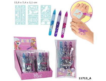 BOLIGRAFOS DE GEL CON PURPURINA TATOO