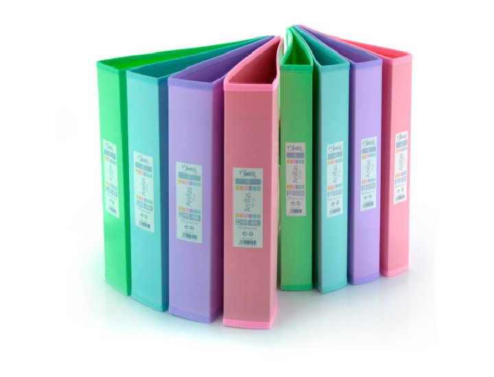 CARPETA 4 ANILLAS 40 MM DINA4+ POLIPROPILENO OFFICE BOX BLUSH COLORES PASTEL SURTIDO