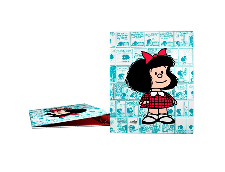 CARPETA 4 ANILLAS 25MM CARTON FORRADO DINA4 MAFALDA VIETAS