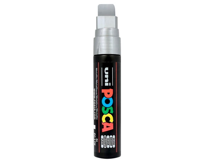 ROTULADOR UNI BALL POSCA GRUESO BISELADA 15MM PLATA