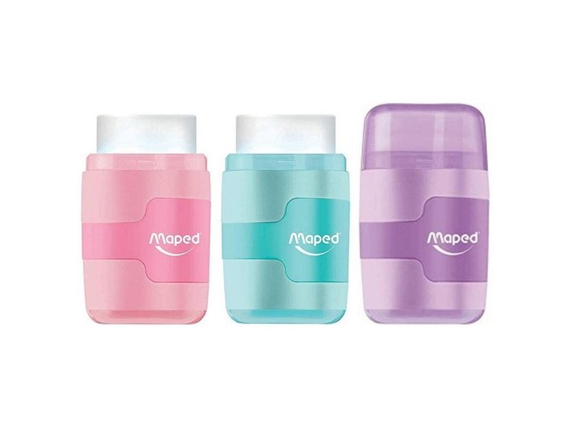 AFILALAPIZ MAPED CON DEPOSITO + GOMA CONNECT COLORES PASTEL