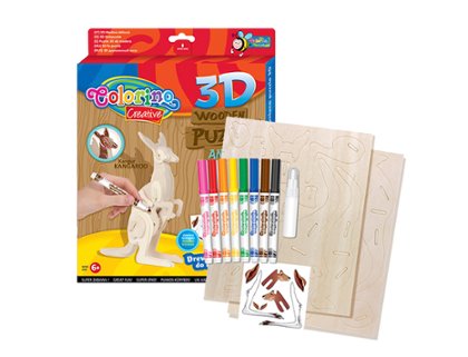 PUZZLE WOODEN 3D 12 PIEZAS ANIMALES