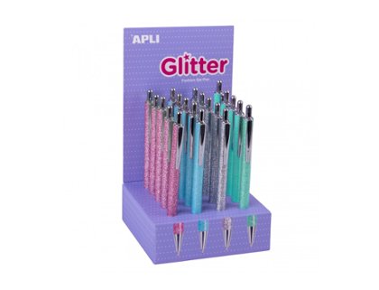 BOLIGRAFO APLI GLITTER FASHION COLORES SURTIDOS