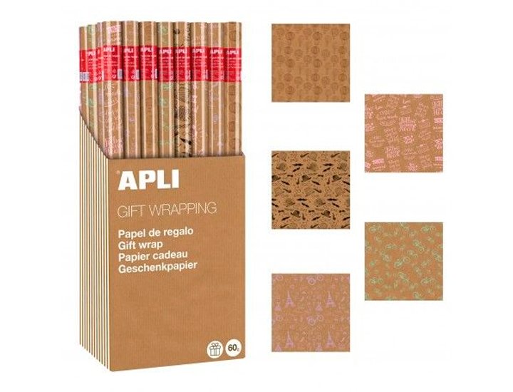 PAPEL REGALO APLI ROLLO 70X200 CM KRAFT FUN