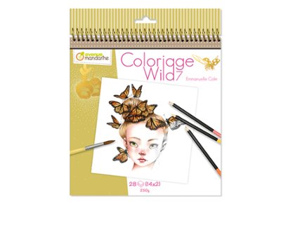 LIBRO COLOREAR 20X20 Cm 28 Hojas 250 Gramos ENMANUELLE COIN COLORIQGE WILD 7