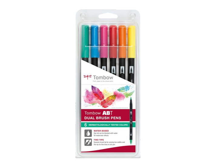 ROTULADOR DUAL BRUSHPEN SET  6 UND COLORES BASICOS