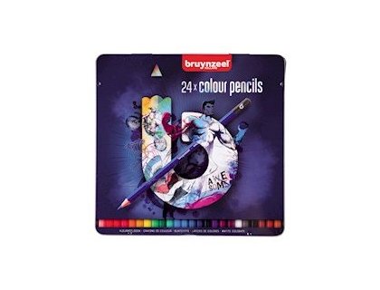 LAPIZ COLORES CAJA METAL 24 COLORES BRUYNZEEL OSCURO