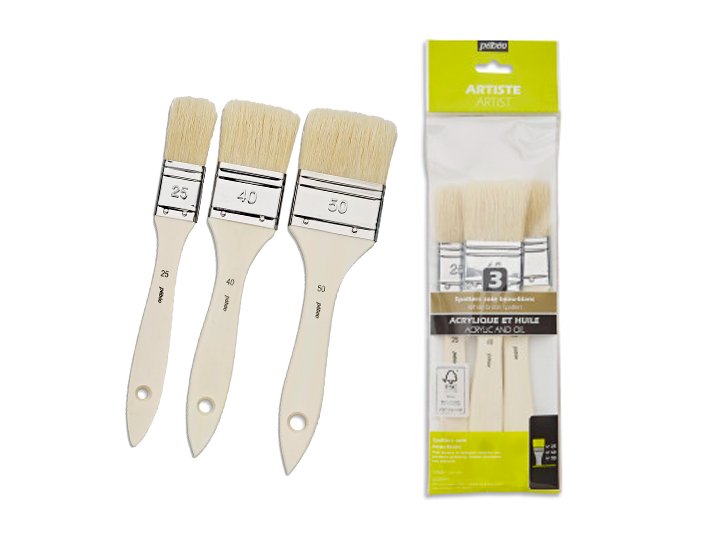 PINCEL PEBEO SET 3 PALETINAS N  25,40,50 BEAU BLANC Mango Madera FSC