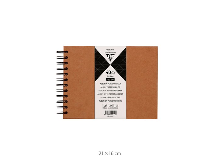 ALBUM SCRAP TAPA DURA 40 HOJAS 200 Gramos 27X20 Cm KRAFT CLAIREFONTAINE