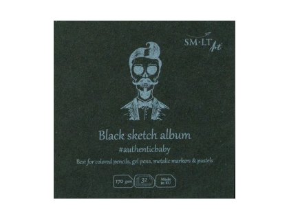 BLOC DE DIBUJO BOCETOS NEGRO MATE 9X9 Cm 32 HOJAS 170 Gramos SM LT Art