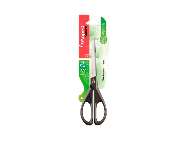 TIJERAS OFICINA MAPED ESSENTIAL GREEN ASIMETRICA 17 CMS