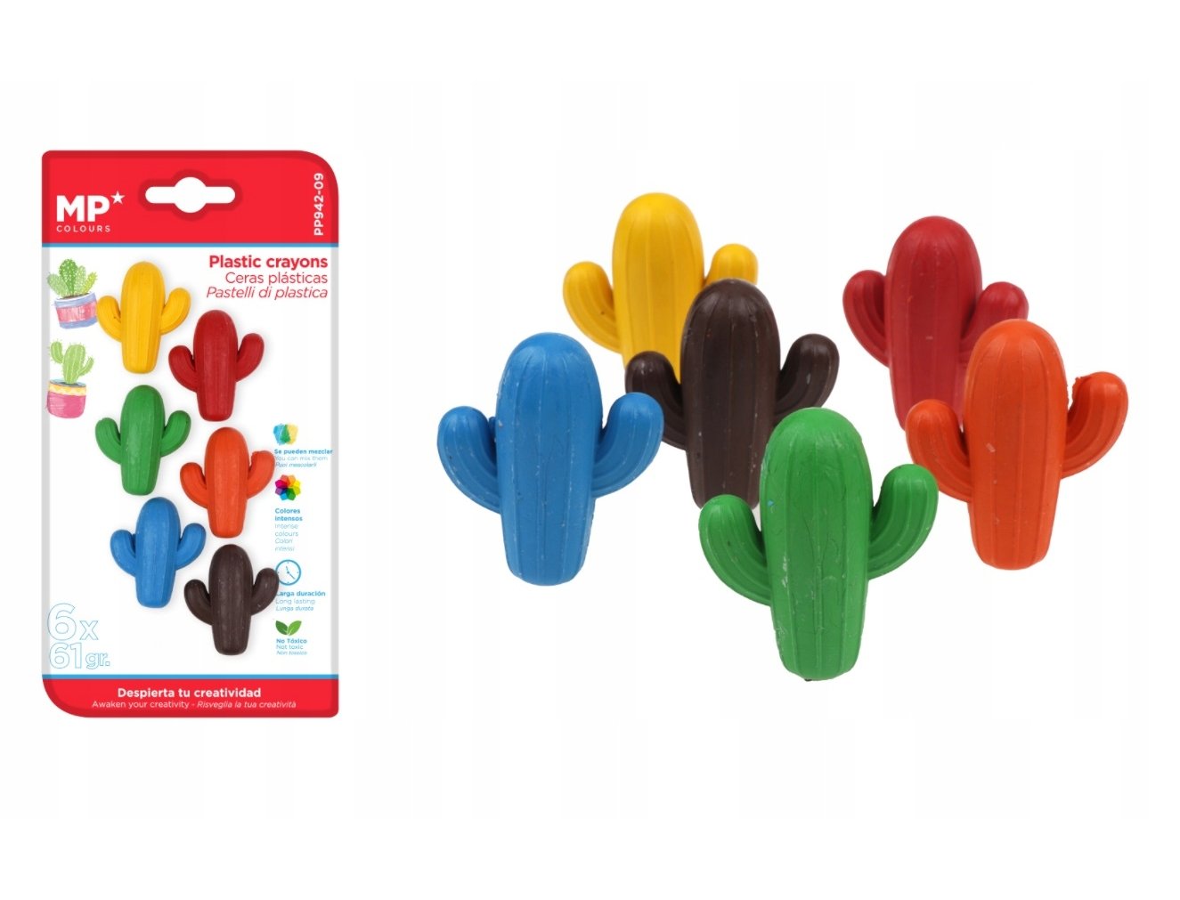 CERA FIGURAS BLISTER 6 COLORES CACTUS