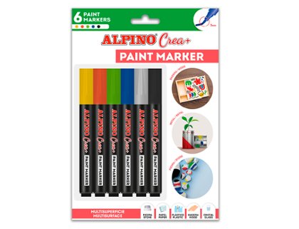 ROTULADOR ALPINO BLISTER 6 COLORES BASICOS EXPERIENCE PAINT MARKERS