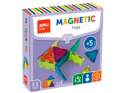 JUEGO EDUCATIVO APLI PIEZAS MAGNETICAS TRANSPARENTES 18 PIEZAS
