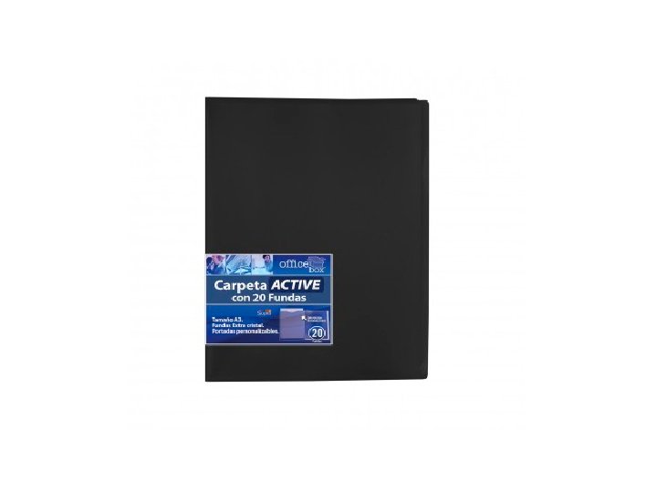 CARPETA FUNDAS DINA3 20 FUNDAS ENCUADERNADO OFFICE BOX  PERSONALIZABLE  NEGRO