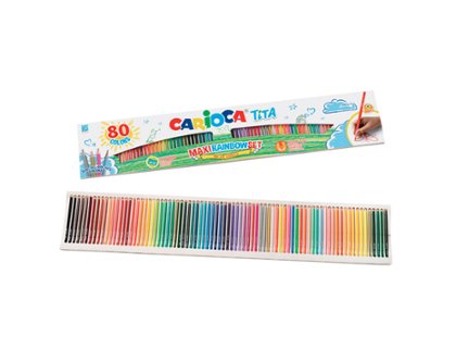 LAPIZ CARIOCA TITA MAXI RAINBOW CAJA CARTON 80 COLORES SURTIDOS