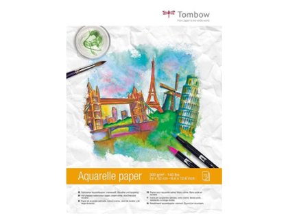BLOC DE DIBUJO ACUARELA 24X32 15 HOJAS 300 GRS SATINADO CREMA