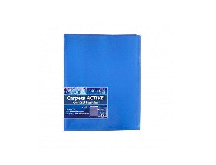 CARPETA FUNDAS DINA3 20 FUNDAS ENCUADERNADO OFFICE BOX  PERSONALIZABLE AZUL