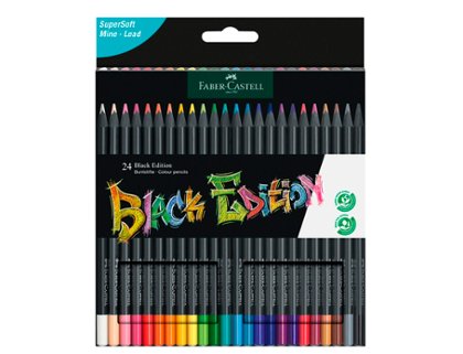 LAPIZ FABER CASTELL BLACK EDITION CAJA CARTON  24 COLORES